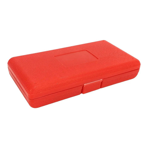 Red plastic carrying case for Heavy Duty 9 Piece Steel Separator Puller Tool Kit Universal Fit For Bearing Removal And Auto Repair Fits Front Rear Wheel Hubs Pinion Gears Axle Drive Shafts Perfect To Fix Bearings Without Breaking A Sweat On Your Rig Today