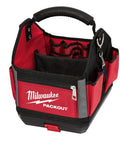 Tough As Nails 10 Inch Packout Storage Tote Rock Solid Tool Organizer with 28 Deep Compartments, red and black nylon.