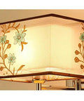 Slick Modern Swing Arm Wall Lamp With Adjustable Neck And Rectangular Fabric Shade For Easy Reading And Ambient Glow E27 Socket Hardwired Bedroom Hallway Living Room Modern Chinese Style Fresh Swank Led 10 Inch close-up of floral patterned rectangular lamp shade