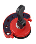 Diamond drill bit with adjustable 4–12mm glass opening locator on red vacuum base with suction cup, Amazon.