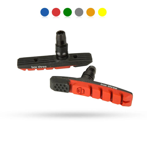 70mm BMX Brake Pads Matte Black With Pad Printing Dual Compound Rubber Pivoting Posts For Easy Toe In Adjustments Pair