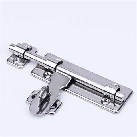 Tough As Nails Heavy Duty Sliding Bolt Door Latch Featuring Auto Return Stainless Steel Gate Lock Weather Resistant Easy Install For Barn Patio Wood Doors Security Hardware - close-up view of latch mechanism.