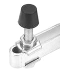 Close-up of Heavy Duty Pneumatic Clamp Cylinder 300mm Reach for Welding, Fixtures and Industrial Jigs, metal body, and rubber knob