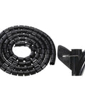 Spiral Tube Wrap Cable Kit Management Sleeve 3 Meter 42mm PE Flexible Black DIY Friendly Easy Install Tangle Free Cable Runs
