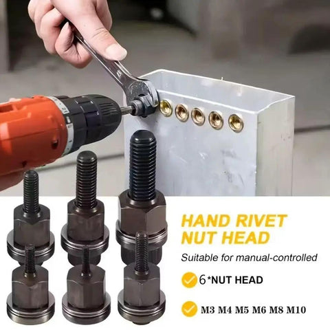 Garage Ready Carbon Steel Rivet Nut Tool Kit M3 To M8 Hand Crimping Pliers for manual use with nuts for sheet metal work.