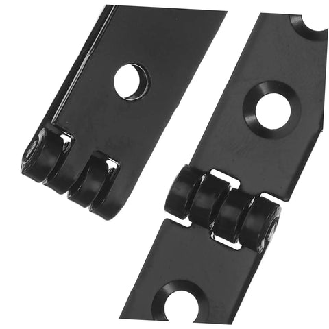Close-up of Heavy Duty Black Metal Folding Table Hinges Set 12 Pieces 76x15x2mm Round Edge 270 Degree Foldable Butt Hinges