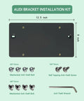 Rear License Plate Holder Bracket for Audi Q5 Q7 A3 A5 A8 Quattro Bumper Mount Kit with installation tools and screws