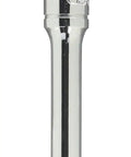 Three Eighths Inch Drive Locking Extension Bar, 6 Inch, Sliding Collar Secures Socket, Knurled Nonslip Grip, Bright Full Polish Chrome Finish