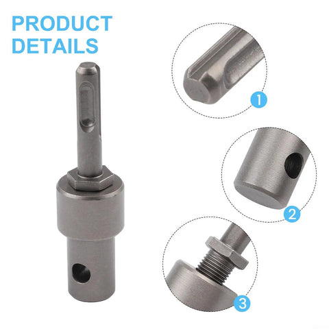 Earth Auger Adapter Tool With Four Interface Types For Impact Wrench And Hammer Drill, showing round, hex details