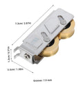 Side view of 22mm Heavy Duty Sliding Door Roller Wheel with double copper wheels and stainless steel shell for 7.9mm track.