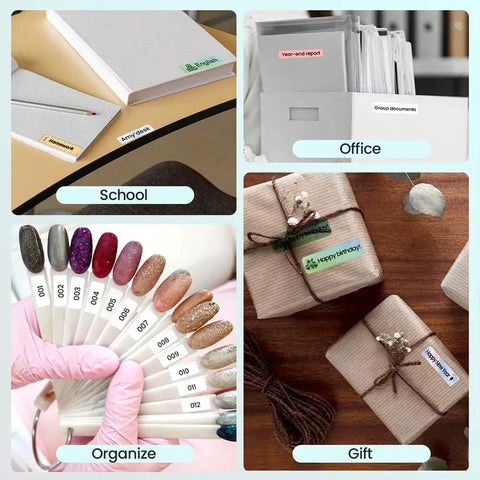 Portable Bluetooth Label Maker D30 With Three Tapes White Gold Clear, Handy Thermal Printer For Home Use in various scenarios