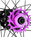 CNC Aluminum Freewheel Cog Set 16T Or 18T For MTB And Fixed Gear Hubs Red Finish Includes Spacer Rings And Lockring All In One Ready To Install High Speed Gear Smooth Shifting mounted on wheel