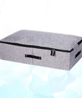 Built Tough Foldable Storage Tubs With Slick Glide Bottom For Easy Tucking Under Beds And Closets, gray cotton linen bin with zippers.