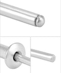 Close-up of Aluminum Blind Rivets 3/16 By 3/4 Inch 500 Pack Silver showing head, flange, and mandrel details for metal and wood fastening.