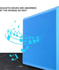 High Density Acoustic Foam Panels 10 Pack Premium Soundproof Wall Tiles With Self Adhesive Backing Flame Retardant Grey Finish side view with sound wave graphics