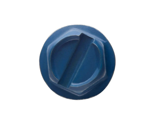 Close-up top view of hex head of Quarter Inch By Five Inch Hex Head Concrete Screw Anchor With Drill Bit For Masonry Block Or Brick Self Tapping And Easy To Drive For Quick No Sweat Anchoring 100 Per Box.