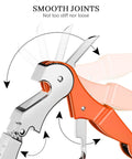 Close-up of Two Pack Waiter Corkscrew Wine Opener Set with smooth joints, orange zinc handle, and stainless steel body