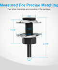 Arbor Mandrel For Drill With 1/4 Inch Shank And 1/2 Inch Thread, 2 Pack, showing dimensions for precise matching.