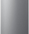 Real Big Heavy Duty Upright Freezer With Tempered Glass Front Door And Dead Simple Electronic Panel Delivering No Sweat Operation And Impressive Cold Storage Plus Super Lean Energy Performance front view in sleek silver finish.