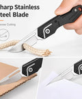 Lil Mini Stainless Steel Pocket Knife With Beer Bottle Opener cutting rope, cardboard, and paper for EDC use