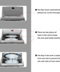 Diagram showing 6 Inch External Extractor Wall Vent with cushioned non-return flap for dryer vents and room exhaust, fits 5.7 inch pipe.