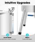 Level meter and legs of Pro Grade Heating Mixing Filling Machine With 30L Stainless Steel Tank, 120W 110V Lipstick And Paste Filler