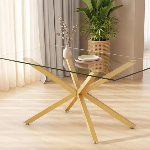 Heavy Duty 30 Inch Gold Metal Table Legs For Dining Tables With No Drill Suction Cup Mount For Glass And Marble Tops And Screw On Wood Top Install Durable Modern Gold Base For Every Home supporting glass top.