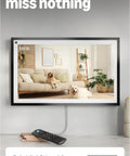 Hella Crisp Two Pack Indoor Security Cameras Running Smooth With 2K Video Resolution showing two dogs on a couch in a well-lit room.