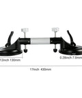 LOZLIN 2-piece countertop alignment clamps with adjustable vacuum suction bases, black and silver.