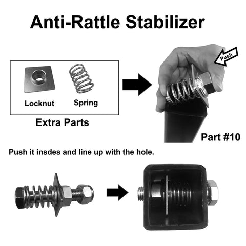 Anti-rattle stabilizer parts for Heavy Duty Hitch Mount Cargo Carrier For 2 Inch Receiver 60 By 24 By 14.4 Inch Folding Luggage Rack
