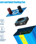 Powerful 500W Continuous Pure Sine Wave Car Inverter 24V DC To 110V 120V AC with cooling fan features highlighted