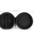 Open view of Hard Protective Earphone Case For Earbuds And Headphones Ultra Compact Carrying Pouch with internal mesh pocket