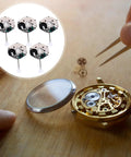 Five Pack Quartz Watch Movements Replacement 0.71 Inch Diameter DIY Wristwatch Repair Timepiece Parts Kit with open watch case