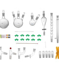 29 Piece Lab Glassware Set 250mL To 1000mL Distillation Kit With 24 To 40 Joint Pro Grade Borosilicate Glass displayed