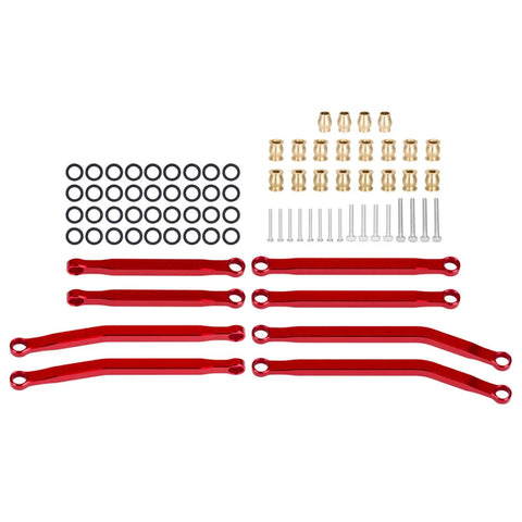 High Clearance Chassis Link Set For 1/30 Axial SCX30 RC Crawler, Aluminum Suspension And Steering Links, Red Kit, CNC Machined, Unassembled