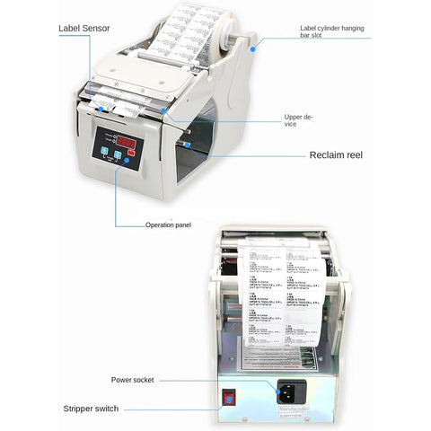 Automatic Label Peeling Machine With Digital Display For Paper Tubes Fast 130 Mm Per Second Speed features operational panel and label sensor.
