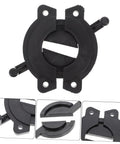 Solid 2 Pack Clamping Mending Plate Brackets For Tabletop Repair And Wood Panel Connector Heavy Duty Furniture Joint Fix Quick Install No Sweat Setup Guaranteed, black circular fastener.