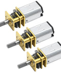 Three Pack DC 6V 100 RPM N20 Micro Gear Motor With 6mm Shafts And Metal Gearbox, High Torque Speed Reduction