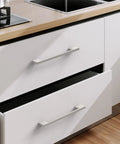 Brushed Satin Nickel Cabinet Pulls 5 Inch Center To Center 10 Pack Kitchen Cabinet Hardware Handles on white dresser drawers
