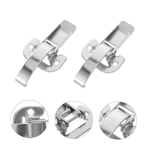 Premium Heavy Duty Toggle Latch Clips With Quick Release Buckles, silver metal, for secure truck toolbox access.