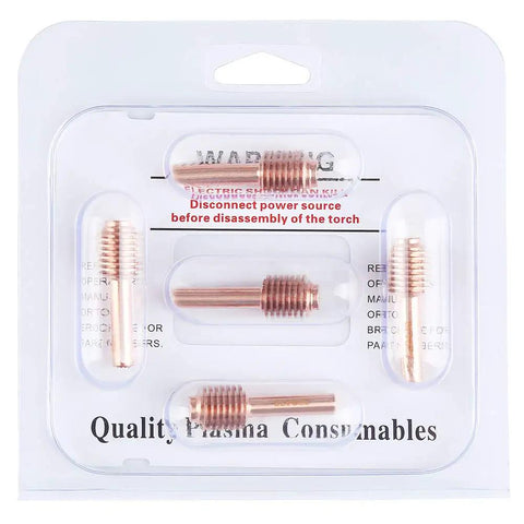 Ten Piece Plasma Cutter Torch Consumables Kit Includes Five Electrodes And Five Nozzle Tips For Pro Grade Metal Cutting