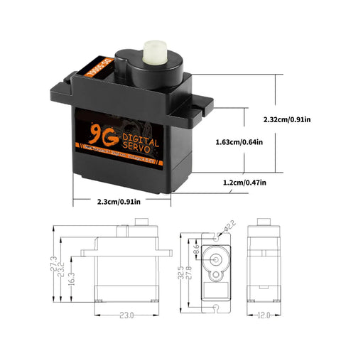 Hardcore Heavy Duty Servo Motor For Rc Cars And Robot Builds Featuring Knockout Torque And Smooth 180 Degree Swing That Rocks All Day Long Without Skipping A Beat, dimensions and design view.