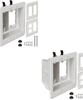 Recessed Outlet Box For Wall Mount TV Two Gang Set With Duplex And Decorator Style Covers Flush Mount Electrical Box For New Construction And Retrofit Projects