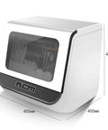 Compact Countertop Dishwasher Featuring Automatic Self Draining Tech A True Kitchen Game Changer For Quick Messes And Tight Spaces with stainless interior visible.