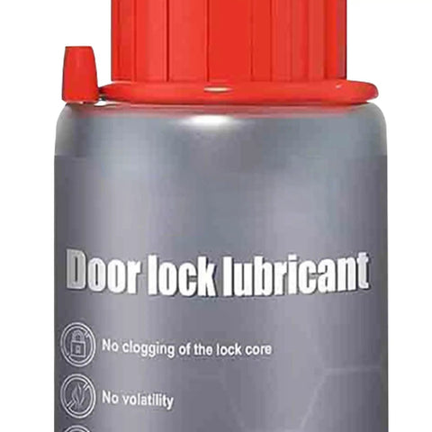Lock Lube Graphite Powder For Keyholes And Lock Cores Keeps Doors And Drawers Moving Smoothly In The Garage Home Office Dorms RVs And Workshops A Friction Fighting Lubricant That Prevents Jams And Extends Lock Life on a bottle with a red cap