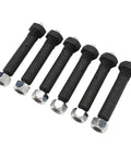 Greaseable Spring Shackle Bolts For Trailer Axles Nine Sixteenth Inch By Three Inch With Lock Nuts And Knurled Shoulder Set Of Six Fits 2000 3500 5200 6000 And 7000 Lbs. black steel bolts with lock nuts and grease zerk