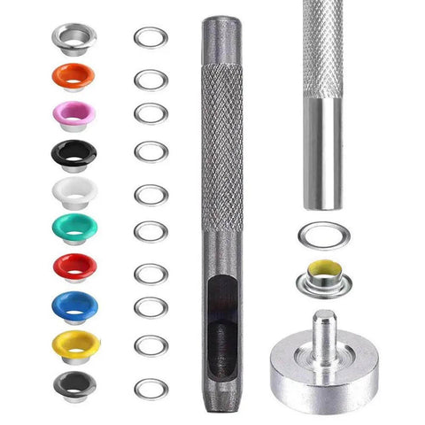 300 Set 6mm Colorful Grommets Eyelets Kit With Metal Eyelets And Installation Tool For DIY Projects Clothes Shoes And Crafts