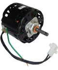 Beefy 3.3 Inch Diameter Shaft Motor With Five Sixteenths By One Three Eighths Inch Size Clockwise Rotation Overall Length 2.5 Inches Mounting Hubs No Studs Plus Special Plug Replacement For 99080149 99080241 7163-4981 JA2C291N JA2C91 360 1 Year Warranty, close-up view of motor and plug.