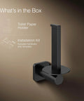 Parallel Vertical Toilet Paper Holder For Easy Access And Clean Lines with installation kit, matte black finish
