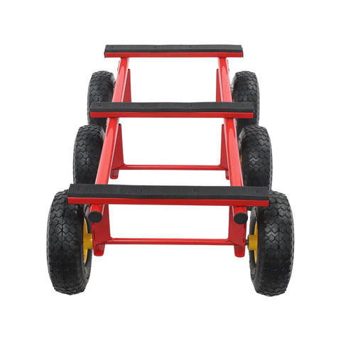 Rock Solid Six Wheel All Terrain Dolly 1200 Pound Heavy Duty Moving Cart With Ten Inch Inflatable Tires For Hella Smooth Travel Across Grass And Gravel A Total Game Changer For Hauling Furniture Equipment Hot Tubs And Sheds Without Breaking A Sweat